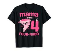 Mama of the Four-nado Tornado Theme 4th Birthday Party Kids T-Shirt