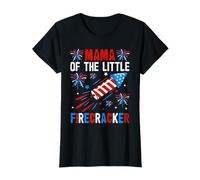 Mama Of The Little Firecracker 4th of July Mom Birthday T-Shirt