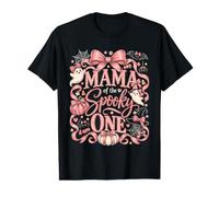 Mama of The Spooky One Girl 1st Birthday Halloween Pink Bow Value Graphic T-Shirt
