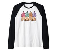 Mama Of The Sweet One Ice Cream First Birthday Family Summer Raglan Baseball Tee