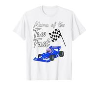 Mama of the Two Fast Race Car Flag 2nd Birthday Party T-Shirt