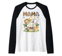 Mama of The Wild One Safari Jungle 1St Birthday Boy Raglan Baseball Tee