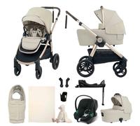 Mama & Papas Ocarro 2 Travel System with Aton B2 Car Seat & Base 10-Piece Essential Bundle - Shell