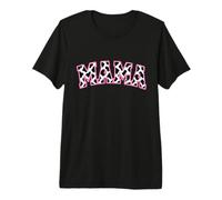 Mama Pink Cow Print Western Varsity Mom Premium T-Shirt