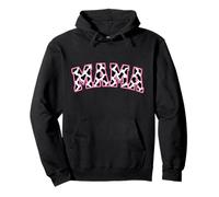 Mama Pink Cow Print Western Varsity Mom Pullover Hoodie