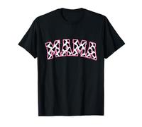 Mama Pink Cow Print Western Varsity Mom T-Shirt