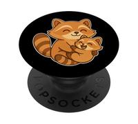 MAMA RACCOON WITH LITTLE BABY RACCOON PopSockets Adhesive PopGrip
