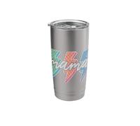 Mama Retro Checkered Lightning Bolt Colorful 70s Art Stainless Steel Insulated Tumbler