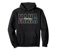 Mama Retro Pastel Varsity Outline Lettering Mother’s Day Pullover Hoodie