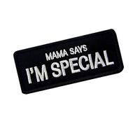Mama Says I'M Special Morale Emblem Embroidered Fastener Hook & Loop Patch - Black, As Described Practical Processed