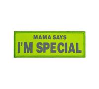 Mama Says I'm Special with Reflective Fluorescent Green Patches, Hook and Loop Tactical Embroidered Patches, High Visibility Working Dog Patches for Gear Collars Leashes