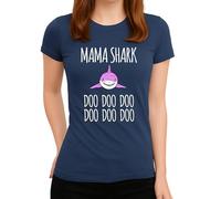 Mama Shark - Funny Fun Shirt for Mum - Gift Idea for Mother's Day - Shirt with Saying, Men's Navy, S