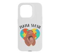 Mama Sloth, Autism Awareness Heart with Sloths Case for iPhone 15 Pro