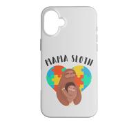 Mama Sloth, Autism Awareness Heart with Sloths Case for iPhone 16 Plus