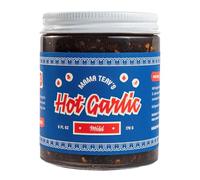 Mama Teav's Hot Garlic Chili Crisp - Mild Spice Umami Crunchy Chili Oil Condiment - All Natural Vegan Healthy - Cold-Pressed Grapeseed Oil - 6oz