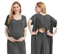 Mama & Wish Labor and Delivery Gown by - 3 in 1 Labor, Delivery and Nursing Gown for Hospital Made with Ultra-Soft Fabric for Ultimate Comfort!