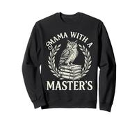 Mama With A Masters Vintage Owl Graduation Mom Graphic Sweatshirt