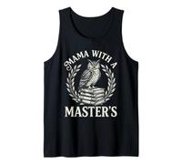 Mama with A Masters Vintage Owl Graduation Mom Graphic Tank Top