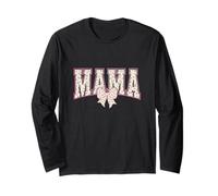 Mama with Bow in Floral Rosebuds Rose Girly Mom Long Sleeve T-Shirt