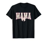 Mama with Bow in Floral Rosebuds Rose Girly Mom T-Shirt