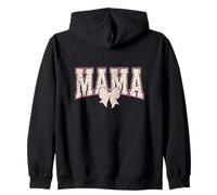 Mama With Bow In Floral Rosebuds Rose Girly Mom Zip Hoodie