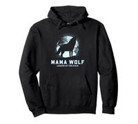 Mama Wolf Leader of the Pack Full Moon Graphic Pullover Hoodie
