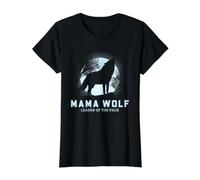 Mama Wolf Leader of the Pack Full Moon Graphic Value Graphic T-Shirt, Women, Black, S