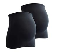 Mamaband Maternity Bump Band in Twin Pack with Pack of 3 Jeans Extenders, Back Warmer and Top Extender for Pregnant Women, Stretch Fabric Maternity Wear, black, X-Large/XX-Large