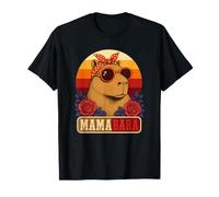 Mamabara Capybara Mother Vintage Retro Illustration T-Shirt
