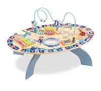 Mamabrum Baby Activity Table for 1 Year Old - Wooden Busy Board 7-in-1 - Musical & Sensory Play Center with Xylophone, Drum, Bead Maze - Alphabet Learning Toy