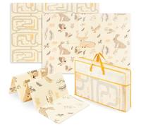 Mamabrum Baby Mats for Floor Play - Waterproof and Soft Padded Play Matt for Toddlers - Double-Sided Foldable Tummy Time Large Mat 180 x 120 x 1 cm - Design for Crawling, Learning and Development