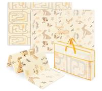Mamabrum Foam Mat for Children Babies for Learning Corrugation, Double Sided Folding Mat Large 180 x 120 x 1 cm, Children's Room Mat, XPE Foam for Baby (Magical Forest/Autumn Streets)