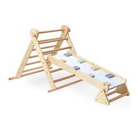Mamabrum Wooden Climbing Frame with Adjustable Ladder & Wall - Indoor Play Triangle for Children 3+ Years - Safe Balance Beam & Motor Skills Development Toy - Holds up to 50kg
