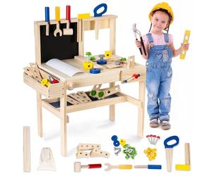 Mamabrum Wooden Workbench for Kids, Tool Bench for Kids Toy Play, Wooden Work Bench for Children, Tools & Accessories Included, DIY Play Set for Boys & Girls