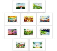 MAMACHU Mini Diamond Painting Kits - 10 Pack Sunrise and Sunset Scenery Designs - DIY 5D Full Drill Diamond Art Kits for Home Decoration and Gift Giving, Frame Not Included (5.91x7.09in)