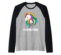 Mamacorn Loving Mama Unicorn and Baby Raglan Baseball Tee