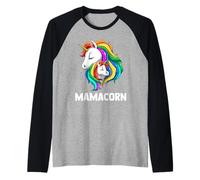 Mamacorn Loving Mama Unicorn and Baby Raglan Baseball Tee