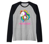 Mamacorn Loving Mama Unicorn and Daughter Raglan Baseball Tee