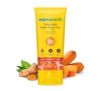 Mamaearth's Ultra Light Natural Sunscreen Lotion SPF 50 PA+++ For Indian Skin, With Turmeric & Carrot Seed, 80ml