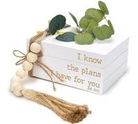 MAMAGIFTREE Decorative Books for Home Decor, Christian Decor Living Room, Entryway, Bookshelf, Coffee Table, Farmhouse Stacked Set of 3, Faux Decoration, Spiritual Gifts