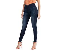 MAMAJEANS Jeggings Women's High-Waist Jeans Comfortable Ultra Stretch Cotton Skinny Fit - Made in Italy, Dark Deluxe, M