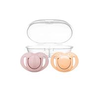 Mamajoo Orthodontic Soothers with Steriliser Box 12+ months Pack of 2 - Powder Pink & Blush