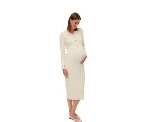 Mamalicious Newsiv Lia Maternity Long Sleeve Midi Dress