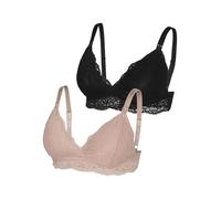 MAMALICIOUS Women's Mlsidsel Alba Lace Bra 2f 2-p, Misty Rose/Pack:Black, M