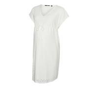 MAMALICIOUS Womens Vmmtassa V-Neck Short Sleeve Knee Length Dress in Snow White - Size 10 UK