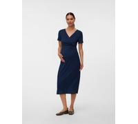 Mamalicious Women's Wrap Front Midi Dress, Navy Blazer, Size S, Women Navy Blazer