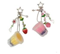 Mamarmot 2Pack Anime Cell Phone Straps Keychain Goj Geto Figure Y2k Phone Chain Beaded Lucky Fish Star Keyring Charm, S, Acrylic, No Gemstone