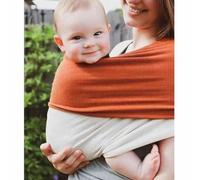 Mamas Bonding Comforter Baby Carrier, Mama's Cozy Bonding Comforter Wraps, Lightweight Chest Harness Baby Carrier, Stretchy Baby Carrier Wraps Easy Infant Carrier Newborn to Toddler (Orange+White,XL)