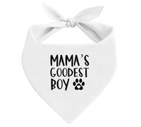 Mama's Goodest Boy Dog Bandana, White Pet Dog Scarf Accessories, Pets Triangle Muffler, Pet's Bandana for Small Medium Dogs, Gifts for Dogs Lover Birthday or Christmas