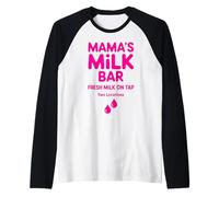 Mamas Milk Bar Funny Breast Feeding Raglan Baseball Tee